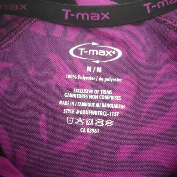 T-Max (Marks Work Warehouse) Ladies Size Medium Pink & Black Long Sleeves Top - Picture 3 of 9